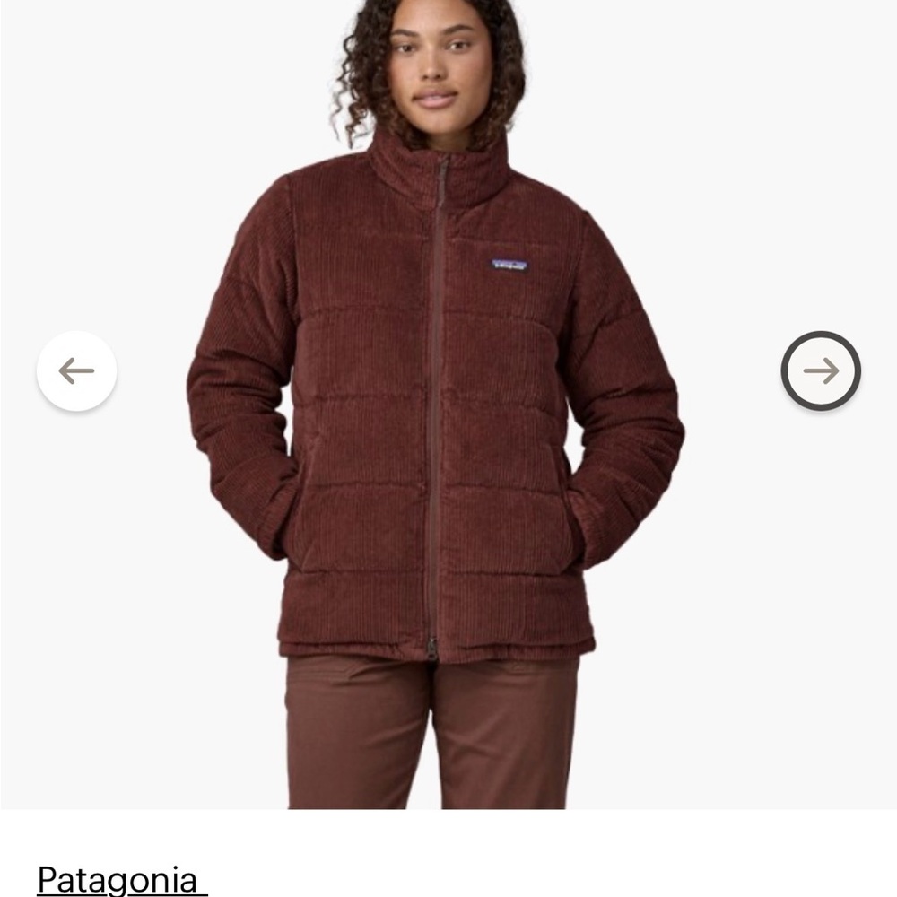 Patagonia Women's Corduroy Puffer Jacket in Rich Brown